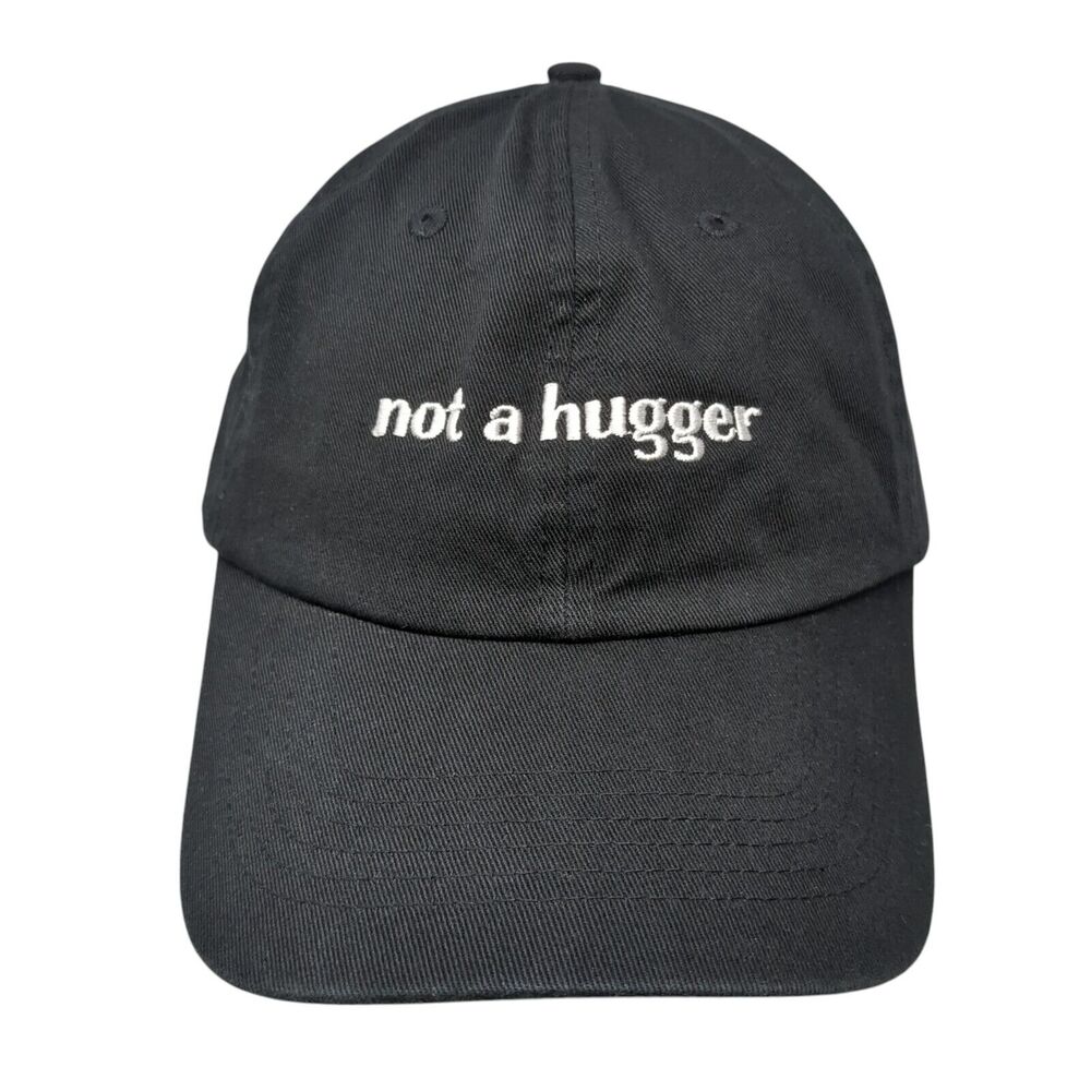 Not A Hugger Slideback Hat Black One Size Adjustable Embroidered Hit